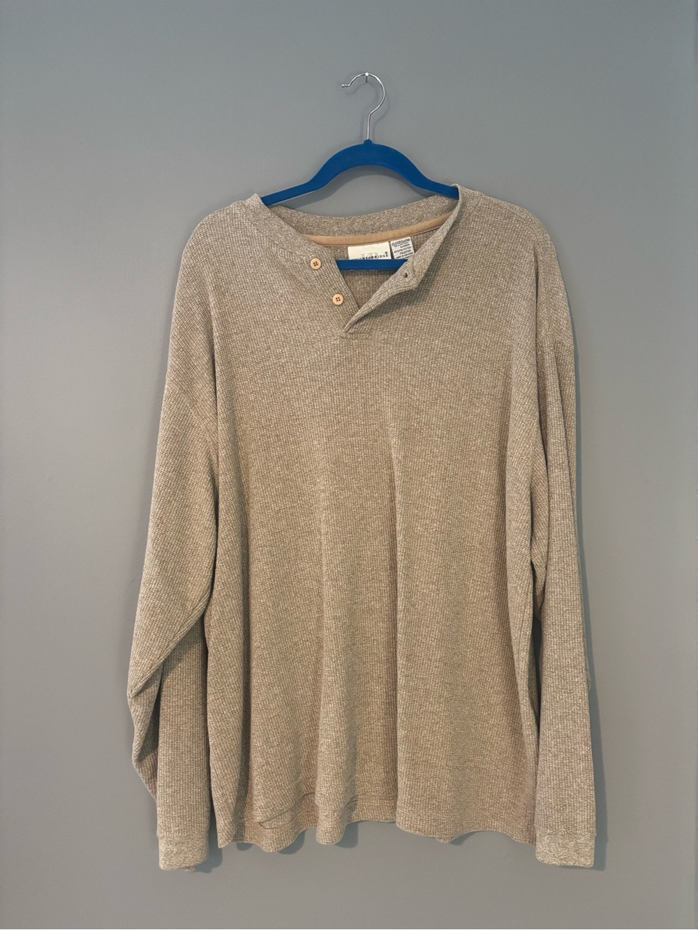 Men's Long Sleeve Henley Sweater - Taupe